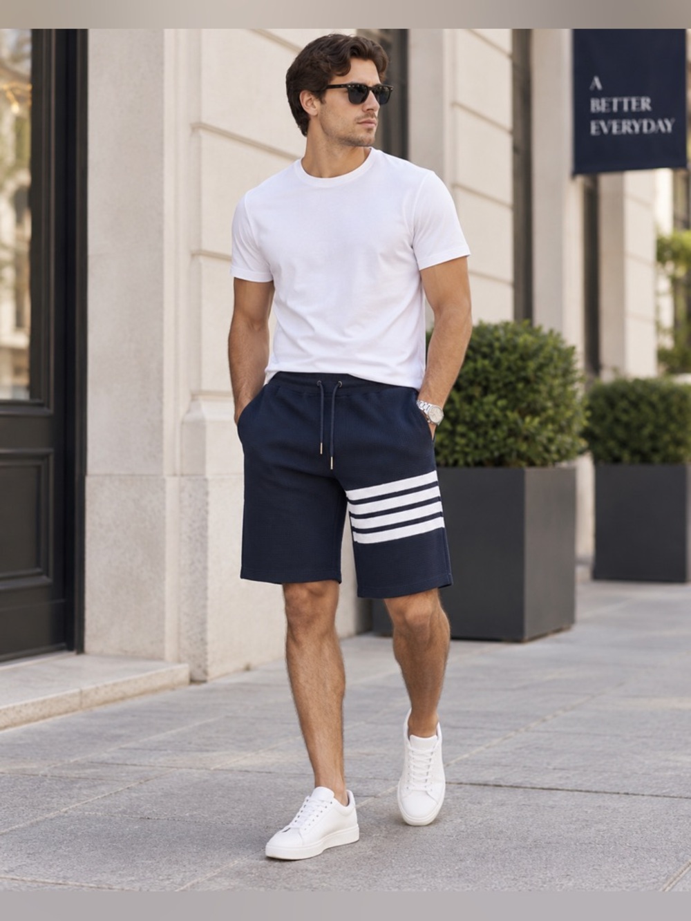 Thom Browne Bermuda‎ 4-Bar Navy Blue Sweat Shorts Size 3 / S-M